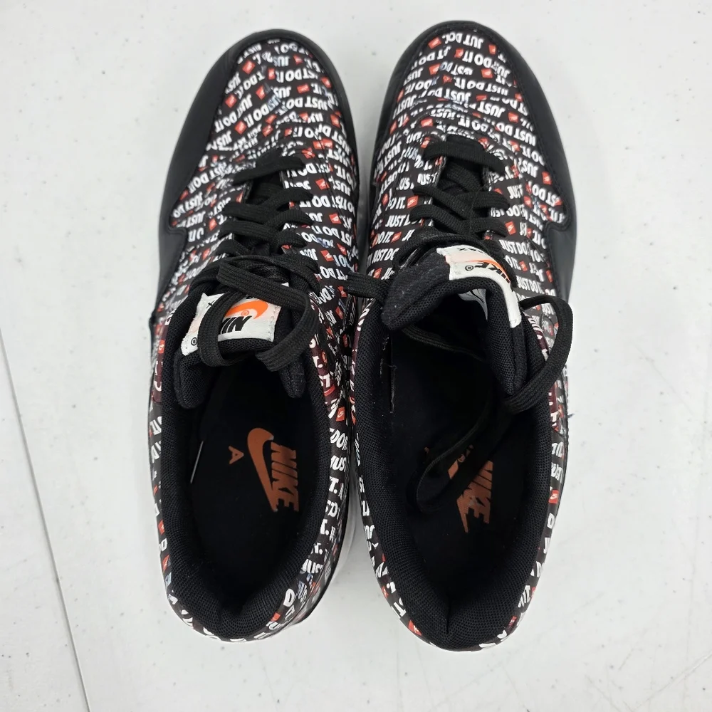 Nike Air Max 1 JDI Just Do It Pack Black Men's Size 9 875844-009 All Over Print.